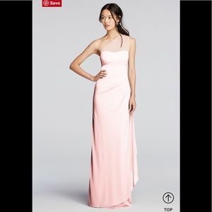 Bridesmaid Long Mesh one shoulder Illusion Dress